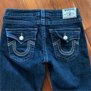 True Religion Women’s Boot Cut Jeans Flap Pockets Sz 28